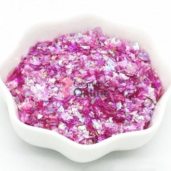 Fulgi de gheata, paiete pentru unghii Cod PFG007 Rose Carmine Mermaid Effect